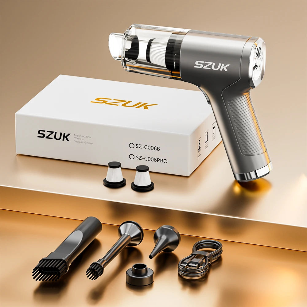 SZUK New Mini Car Vacuum Cleaner Powerful 17000PA Cleaning Machine Strong Suction Handheld Portable Wireless Vacuum Cleaner Car www.alshaheen.shop