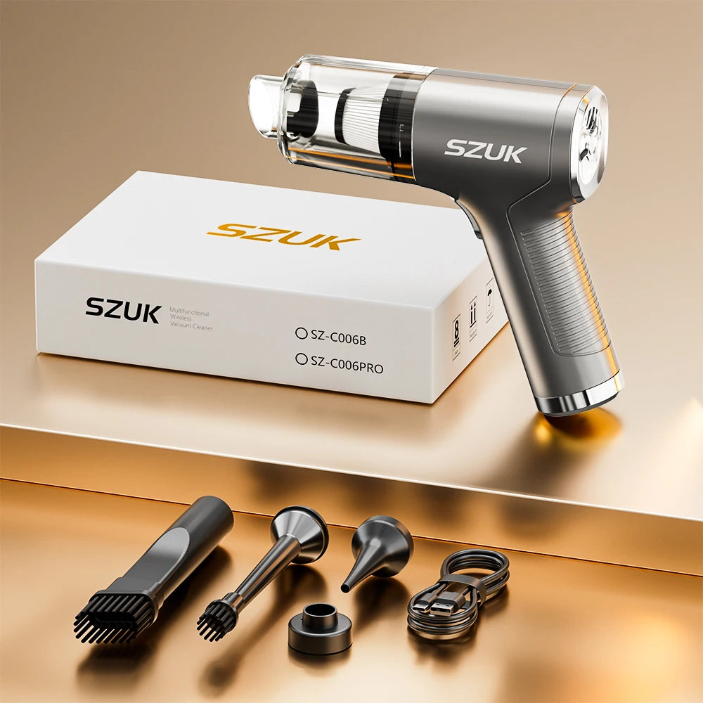 SZUK New Mini Car Vacuum Cleaner Powerful 17000PA Cleaning Machine Strong Suction Handheld Portable Wireless Vacuum Cleaner Car www.alshaheen.shop