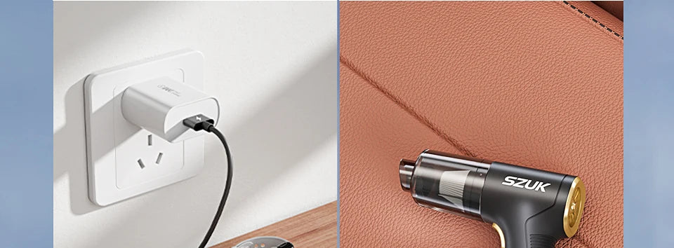 SZUK New Mini Car Vacuum Cleaner Powerful 17000PA Cleaning Machine Strong Suction Handheld Portable Wireless Vacuum Cleaner Car www.alshaheen.shop