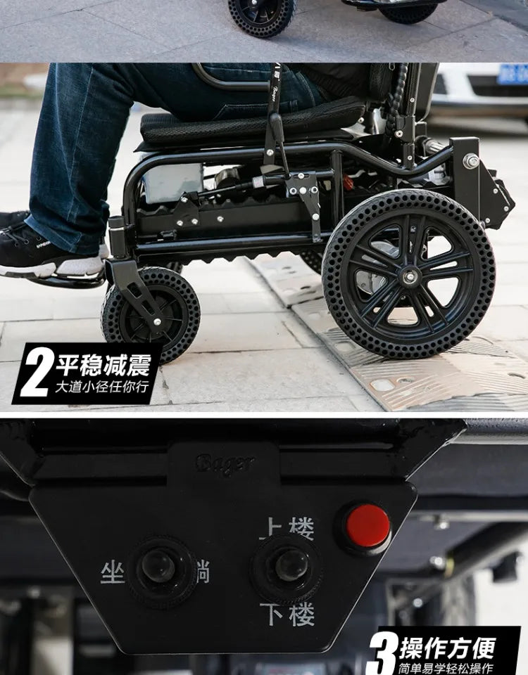 Electric climbing wheelchair intelligent up and down stairs fully automatic crawler disabled the elderly