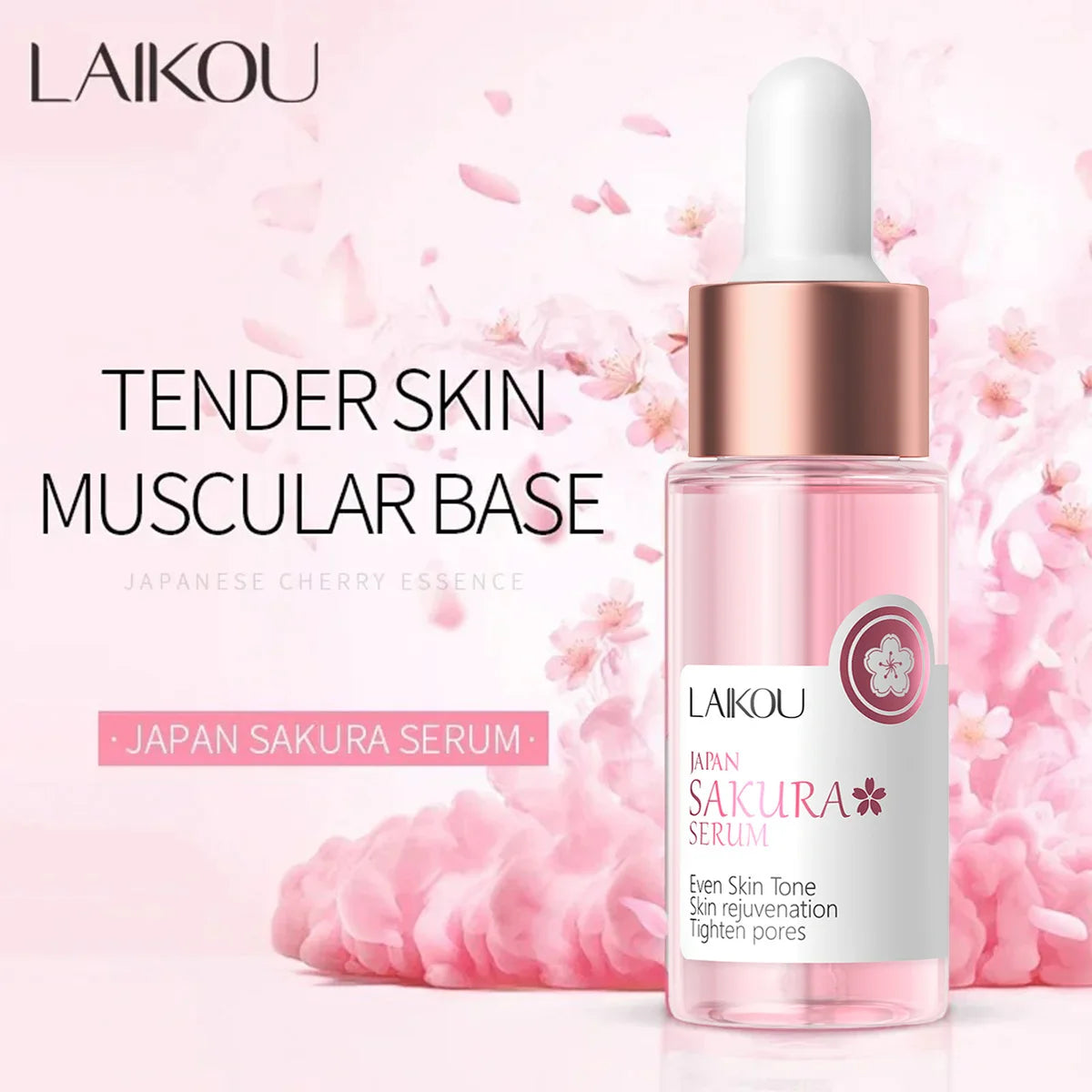 Laikou Sakura Brighting Skin Face Essence Remove Wrinkles Spots Moisturizing Lift Firm Smooth Bright Whitening Skin Care 17ml