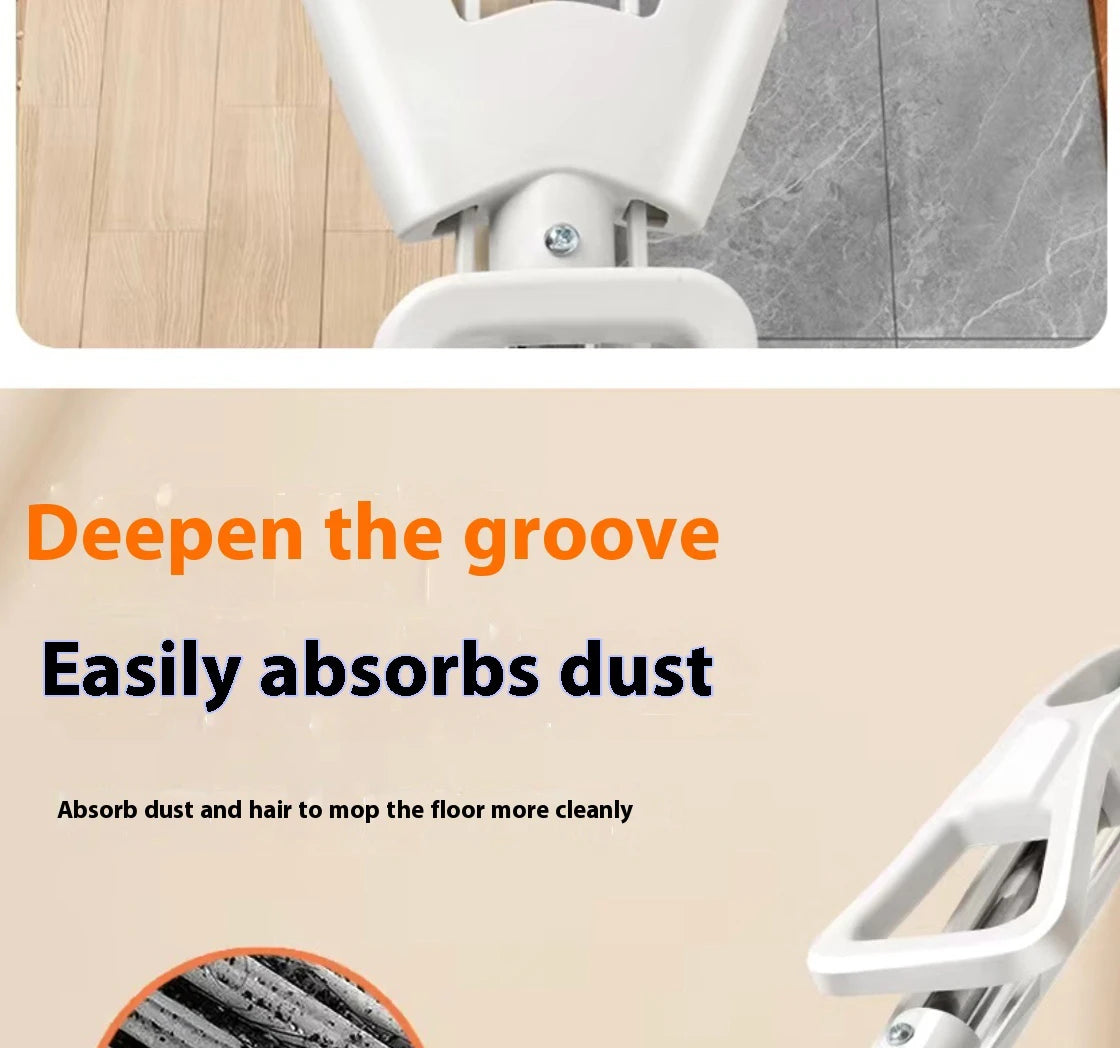 Squeezed Self Draining Rubber Cotton Mop Hand Free Magic Self-cleaning Flat Mop Reusable Sponge Household Floor Cleaning Tools