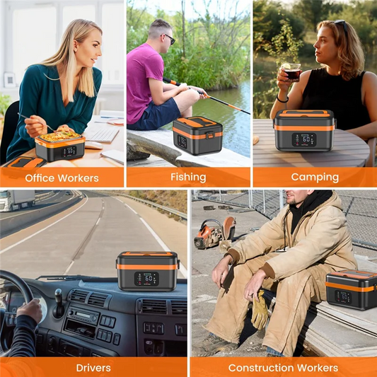 N02R-Self-Heating Cordless Electric Lunch Box Food Warmer Rechargeable 16000Mah Battery,For Office Travel Car For Work