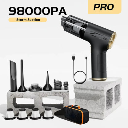 CENRR AirForce Pro 98000PA Kabelloser Handstaubsauger – Starke Saugleistung, Druckluftfunktion, kompakt und tragbar für Auto, Zuhause und Büro