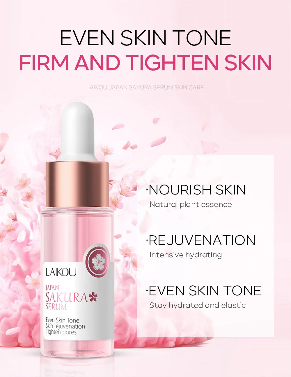 Laikou Sakura Brighting Skin Face Essence Remove Wrinkles Spots Moisturizing Lift Firm Smooth Bright Whitening Skin Care 17ml