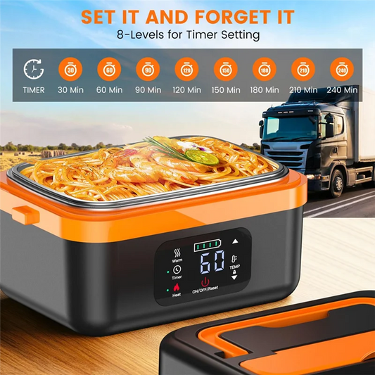 N02R-Self-Heating Cordless Electric Lunch Box Food Warmer Rechargeable 16000Mah Battery,For Office Travel Car For Work