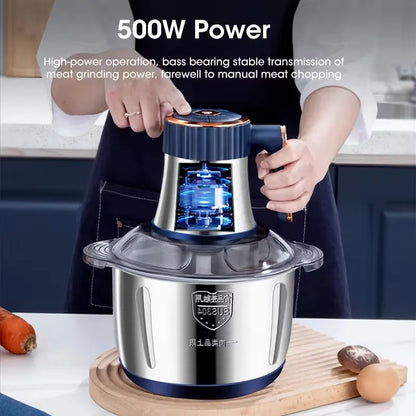 Stainless Steel Electric Chopper Meat Grinder Mincer Blenders For Kitchen Food Processor Multifunctional Kitchen Food Shredder