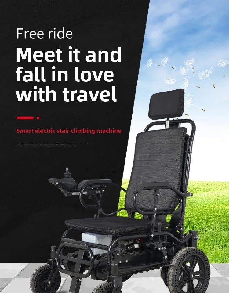 Electric climbing wheelchair intelligent up and down stairs fully automatic crawler disabled the elderly