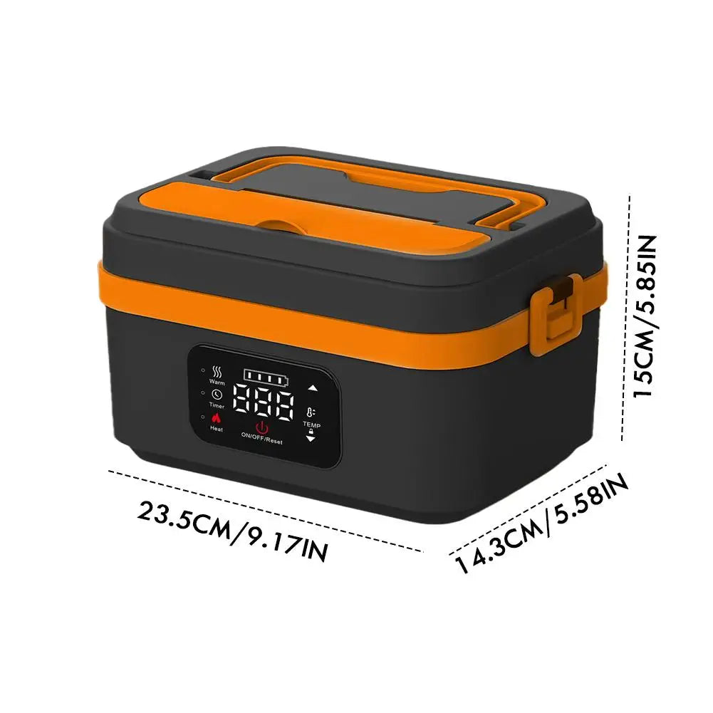 2025 Portable Wireless Lunch Box Heating Water-free Bento Box Large Capacity Insulated Lunch Box For Travel/Office LCD Display
