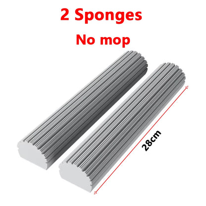 Squeezed Self Draining Rubber Cotton Mop Hand Free Magic Self-cleaning Flat Mop Reusable Sponge Household Floor Cleaning Tools
