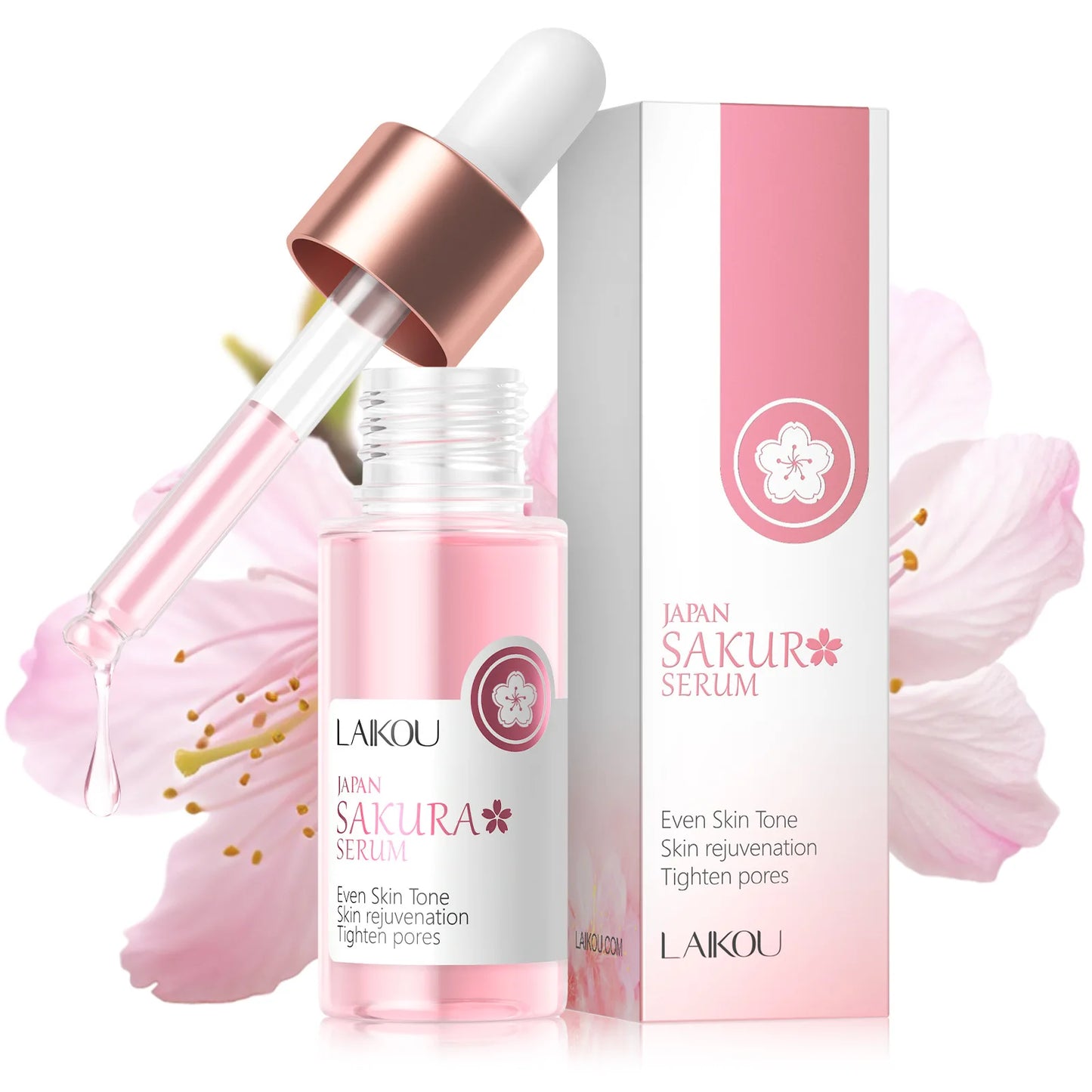 Laikou Sakura Brighting Skin Face Essence Remove Wrinkles Spots Moisturizing Lift Firm Smooth Bright Whitening Skin Care 17ml