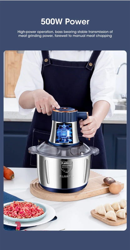 Stainless Steel Electric Chopper Meat Grinder Mincer Blenders For Kitchen Food Processor Multifunctional Kitchen Food Shredder
