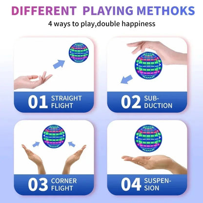 Spinning Ball Black Technology Flying Ball Magic LED Light Spinning Ball Stress-relieving Toy Children's Christmas Gift