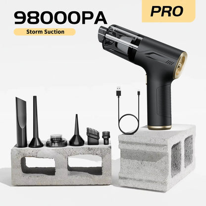 CENRR AirForce Pro 98000PA Kabelloser Handstaubsauger – Starke Saugleistung, Druckluftfunktion, kompakt und tragbar für Auto, Zuhause und Büro