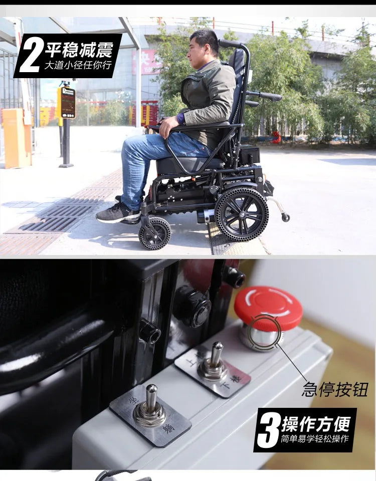 Electric climbing wheelchair intelligent up and down stairs fully automatic crawler disabled the elderly