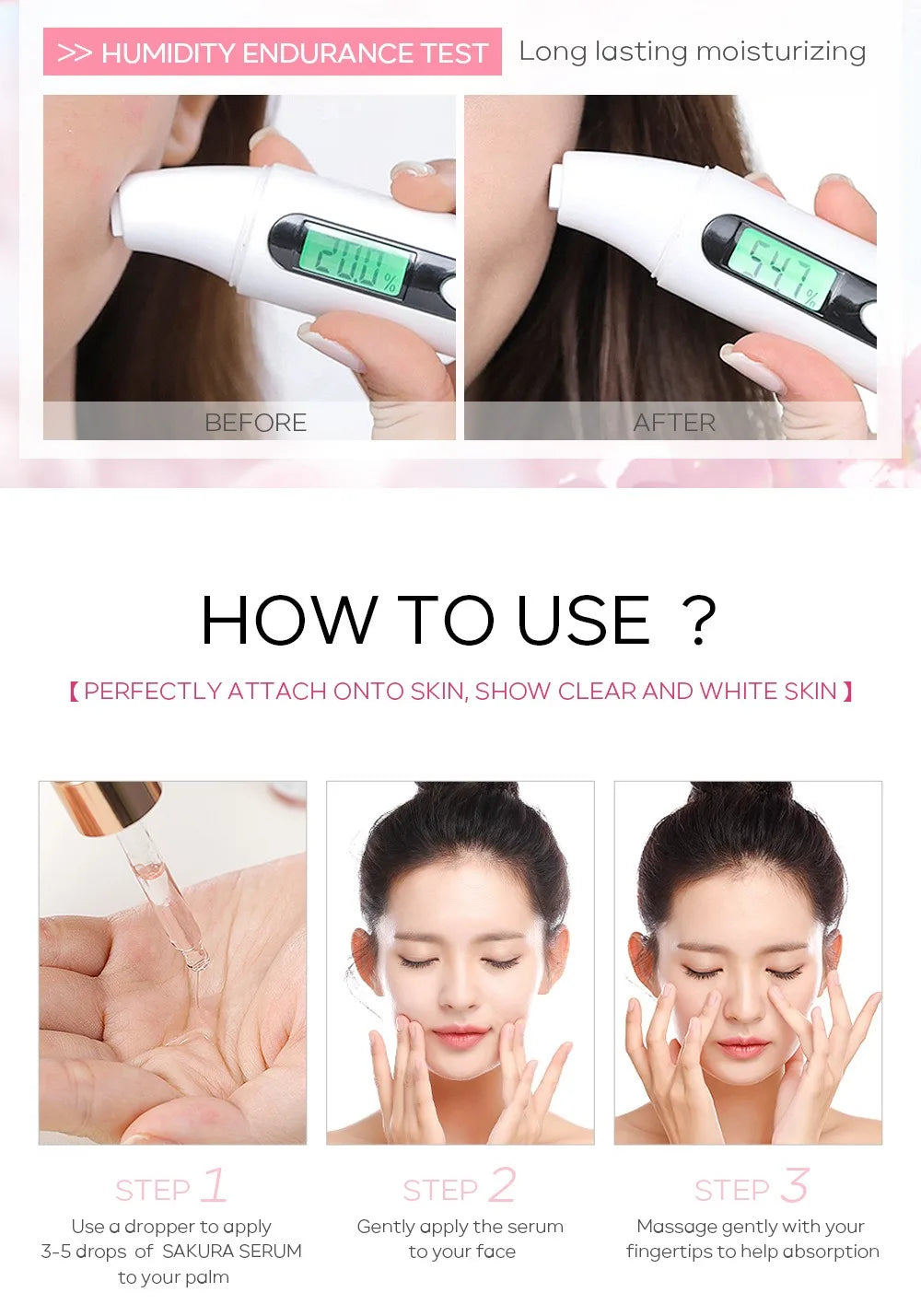 Laikou Sakura Brighting Skin Face Essence Remove Wrinkles Spots Moisturizing Lift Firm Smooth Bright Whitening Skin Care 17ml