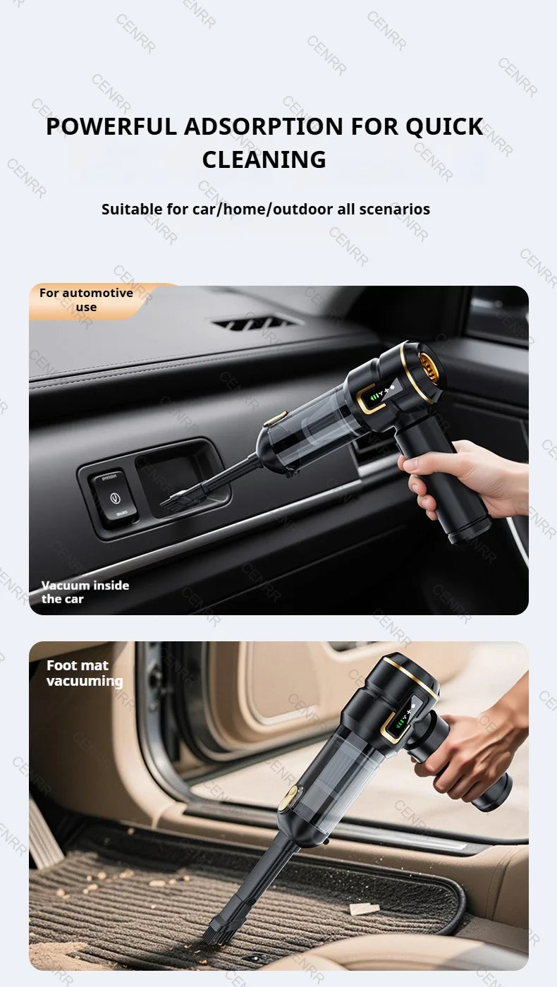 Neuer Auto-Staubsauger 998000PA Mini Kabellos mit starker Saugkraft und Blasfunktion – Tragbarer Handstaubsauger für die Autoreinigung.