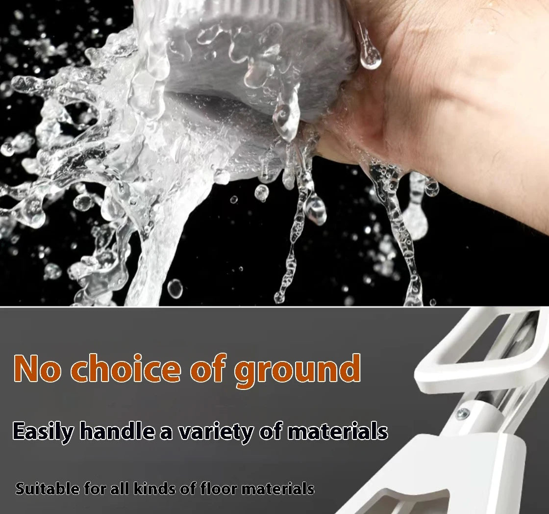 Squeezed Self Draining Rubber Cotton Mop Hand Free Magic Self-cleaning Flat Mop Reusable Sponge Household Floor Cleaning Tools