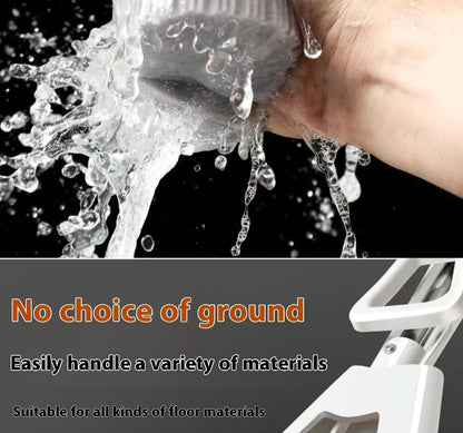 Squeezed Self Draining Rubber Cotton Mop Hand Free Magic Self-cleaning Flat Mop Reusable Sponge Household Floor Cleaning Tools