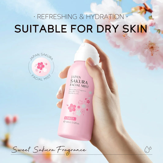 LAIKOU Sakura Toner Hydrating Moisturize Gentle Repair Brightening Skin Improve Glow Serum Toner Spray 100ml