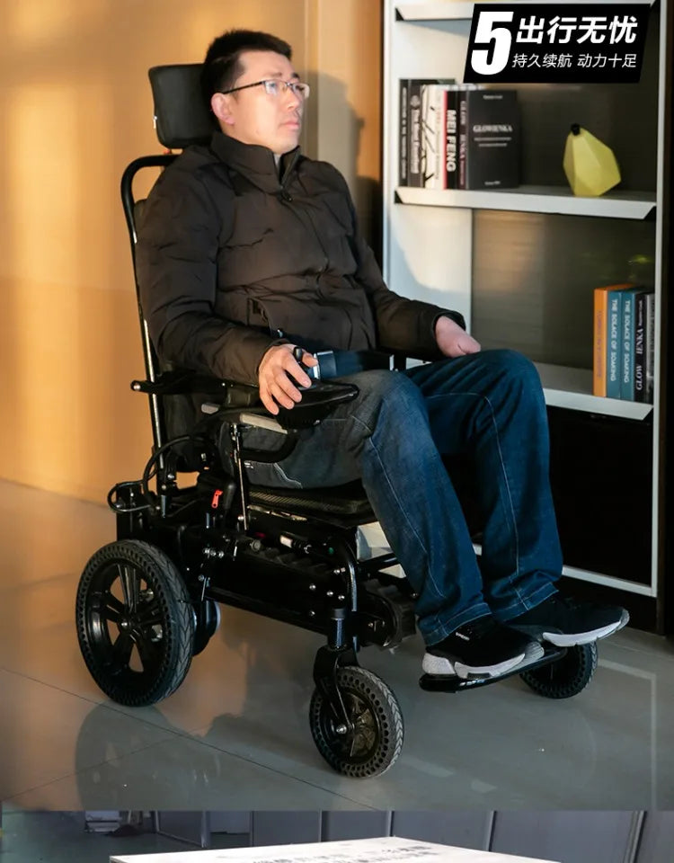 Electric climbing wheelchair intelligent up and down stairs fully automatic crawler disabled the elderly